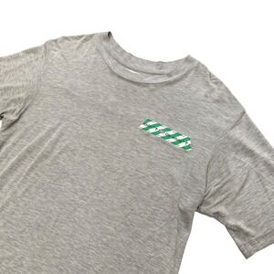 Off-White Flower Shop T-Shirt Womens XS Grey Logo Tape Woman Graphic Tee